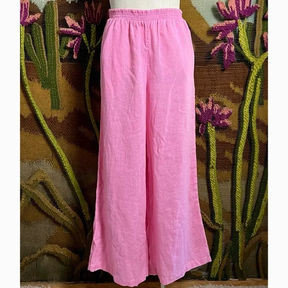 Anthropologie Smocked Linen Pants M - Picture 6 of 12
